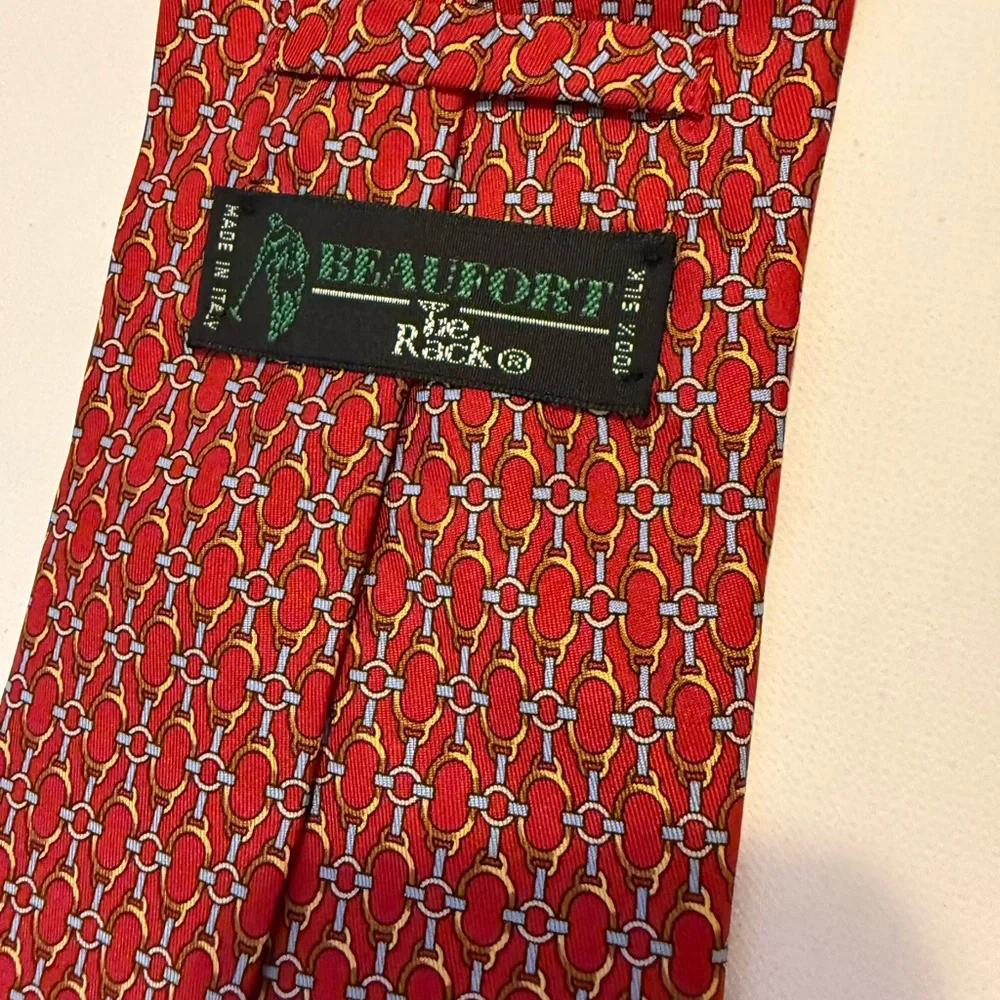 Beaufort‎ Elegant Red Patterned Men's 100% Silk Tie